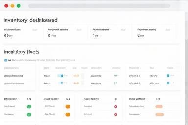 Screenshot showing inventory levels dashboard.